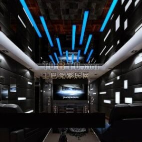 Multimedia Room With Lighting Effect 3d model
