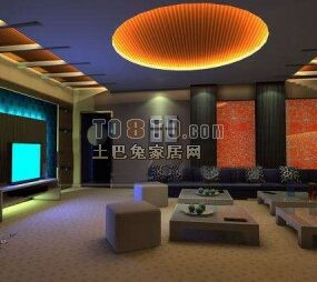 Hotelli Karaoke Interior Space 3D-malli