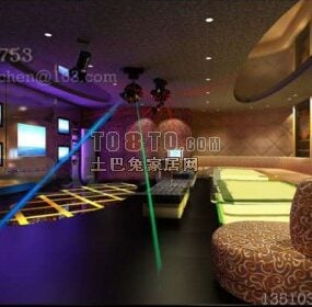 Club Interior With Lighting 3d model