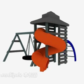 Modelo 3D da casa deslizante do jardim de infância
