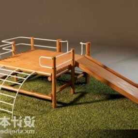 Kindergarten Wooden Equipments 3d model