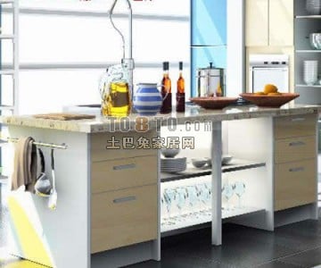 Kitchen Cabinet With Kitchenware