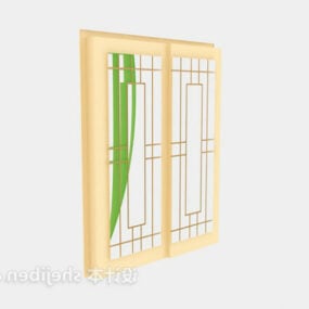 Kitchen Sliding Door With Curtain 3d model