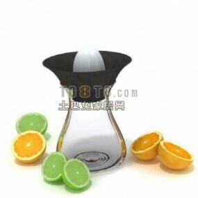 Kitchenware Glass Water Bottle With Fruit 3d model