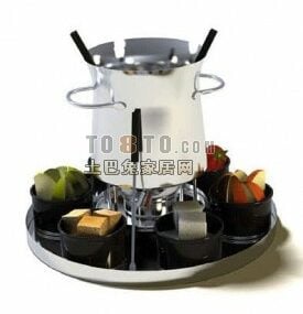 Baki Makanan Dengan Peralatan Makan Vas Dapur model 3d