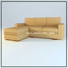 Καναπές γραφείου τύπου L Κίτρινο Δερμάτινο 3d μοντέλο