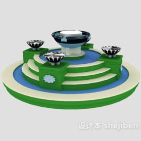Landscape Round Fountain 3d model