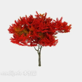 Múnla Red Leaves Tree 3d saor in aisce