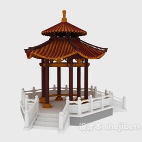 Ancient Chinese Thatched Farmhouse 3d model