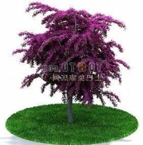 Fioletowe drzewo kwiatowe V1 Model 3D