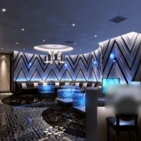 Bar Club Interior Scene 3d model