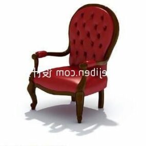 Europäischer Lounge-Sessel aus Leder, fertiges 3D-Modell