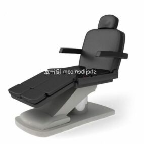 Chaise de salon en cuir de couleur noire modèle 3D