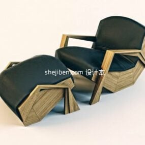 Leather Lazy Sofa 3d model