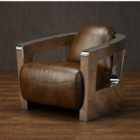 صندلی مبل یک نفره چرم مدل سه بعدی