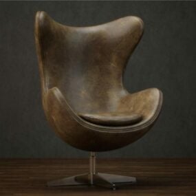 Egg Chair Leather Finish 3d model