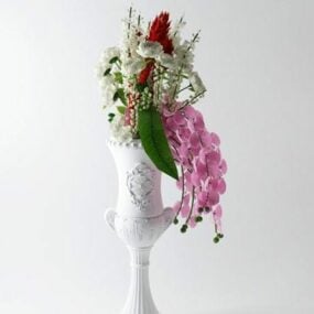 Pink blomsterpotte 3d-model