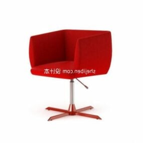 Zvedněte 3D model kávové židle v červené barvě