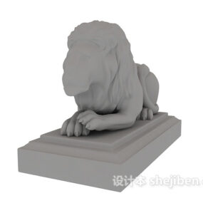 Sisäänkäynti Lion Sculpture Statue 3D-malli