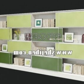 Book Shelf With Small Sculpture Decorative 3d model