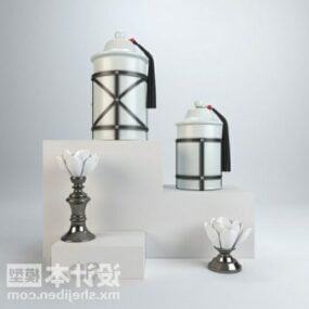 ظروف تزئینی چراغ لوتوس مدل مبلمان سه بعدی