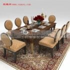Luxury Classic Dining Table Chair And Carpet