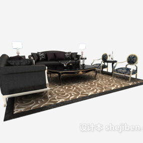 Luxury European Living Room Sofa Furniture 3d model