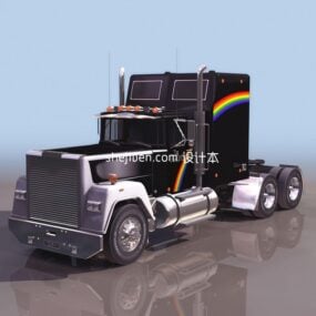 Lastbilshuvud svartmålad 3d-modell
