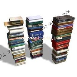 Books Stack Realistic 3d model