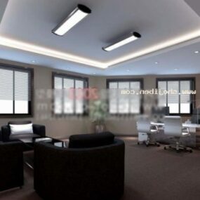 Master Office Ceiling With Furniture 3d model