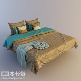 חדר שינה ראשי מיטה זוגית דגם תלת מימד