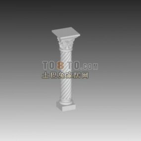 고전적인 유럽 돌 기둥 3d 모델