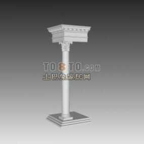 Europese kolom met muurkop 3D-model