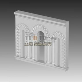 Wall Decoration With Carved Window 3d model