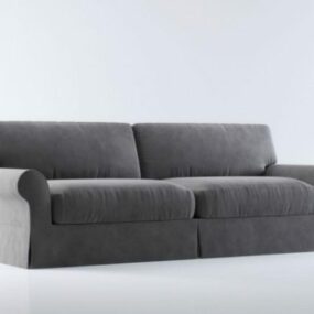 White Loveseat Sofa For Living Room 3d model