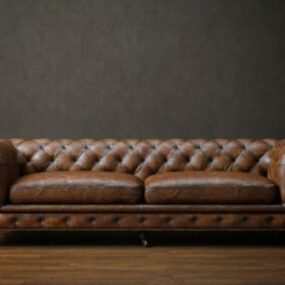Chesterfield Leather Sofa 3d model