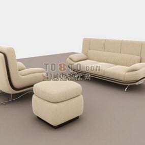Sofa Berlapis Dengan model Ottoman 3d