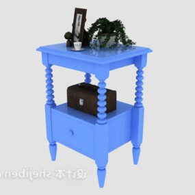Mediterranean Blue Bedside Table 3d model