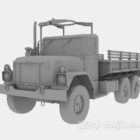 Vojenský velký 3D model nákladního auta.