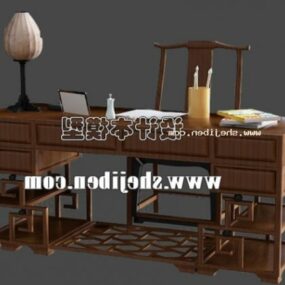 Ming Chinese Desk Vintage Furniture 3D-malli