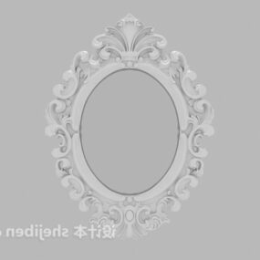 Carved Oval Mirror 3d model