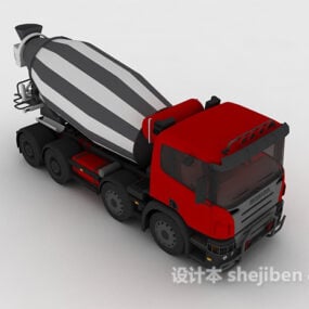 Camion lourd malaxeur à ciment modèle 3D