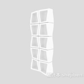 White Bogu Rack Display Cabinet 3d model