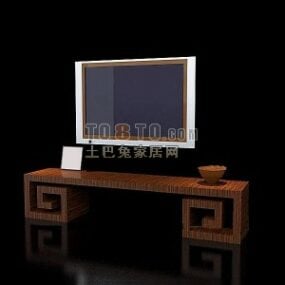中式电视桌3D模型