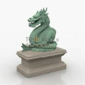Chiński znaczek z klejnotem Model 3D