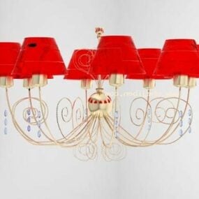 Lámpara de araña clásica dorada de Ikea modelo 3d