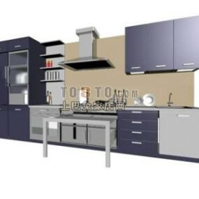 Sistema di mobili da cucina moderni Lowpoly modello 3d