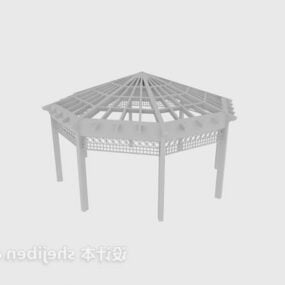 3д модель старинного деревянного павильона