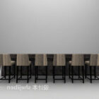 Modern Black Bar Table With Chair