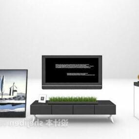 Black Tv Cabinet Modern Furniture 3d model